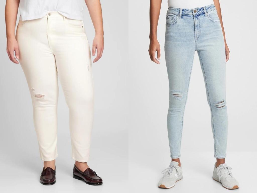 gap factory women's distressed high rise jeans