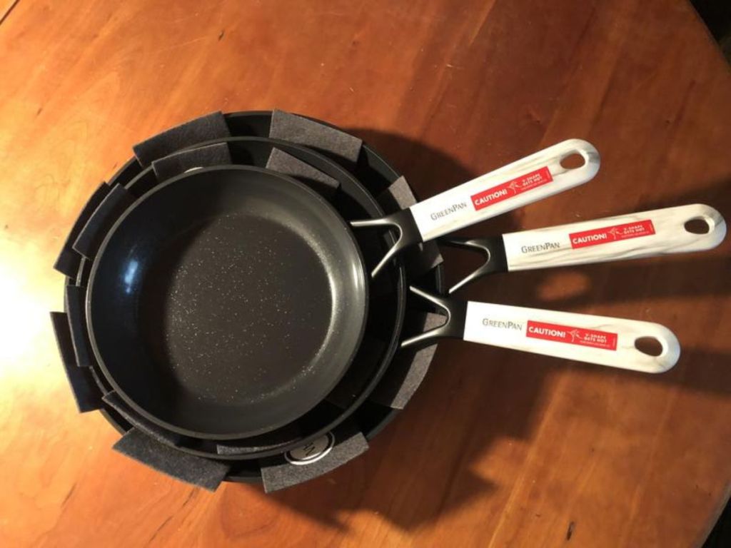 3 pans stacked