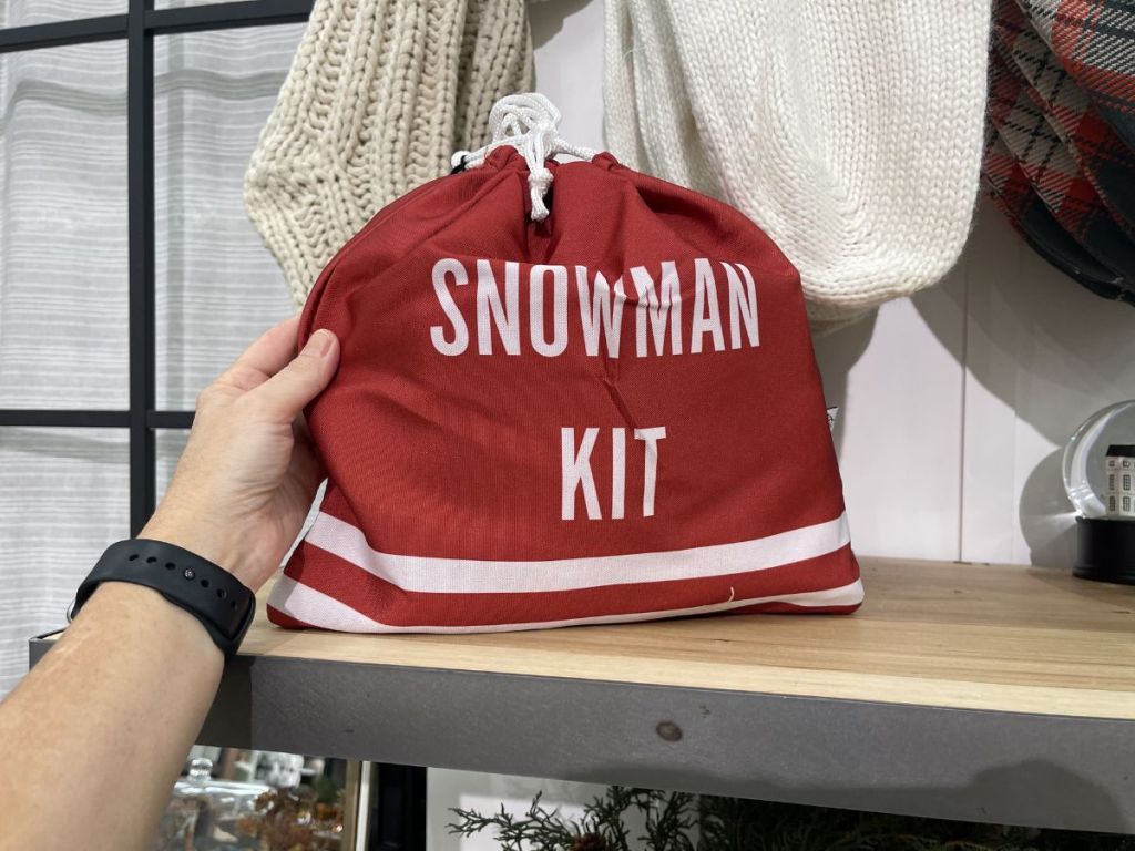 hand holding Snowman Kit