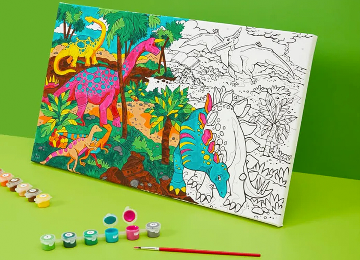 dinosaur paint by number set