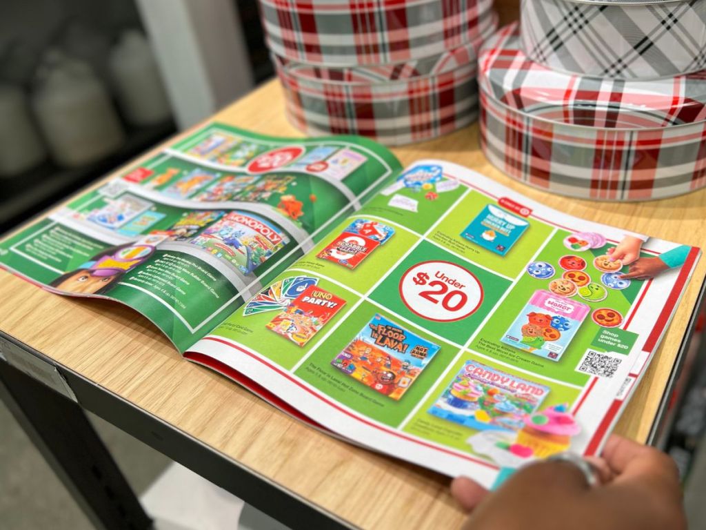 Target's 2023 Holiday Toy Catalog inside pages shown