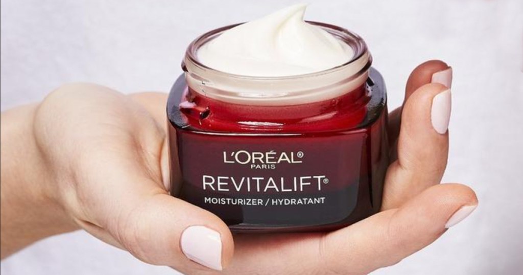 Loreal revitalift in womans hand