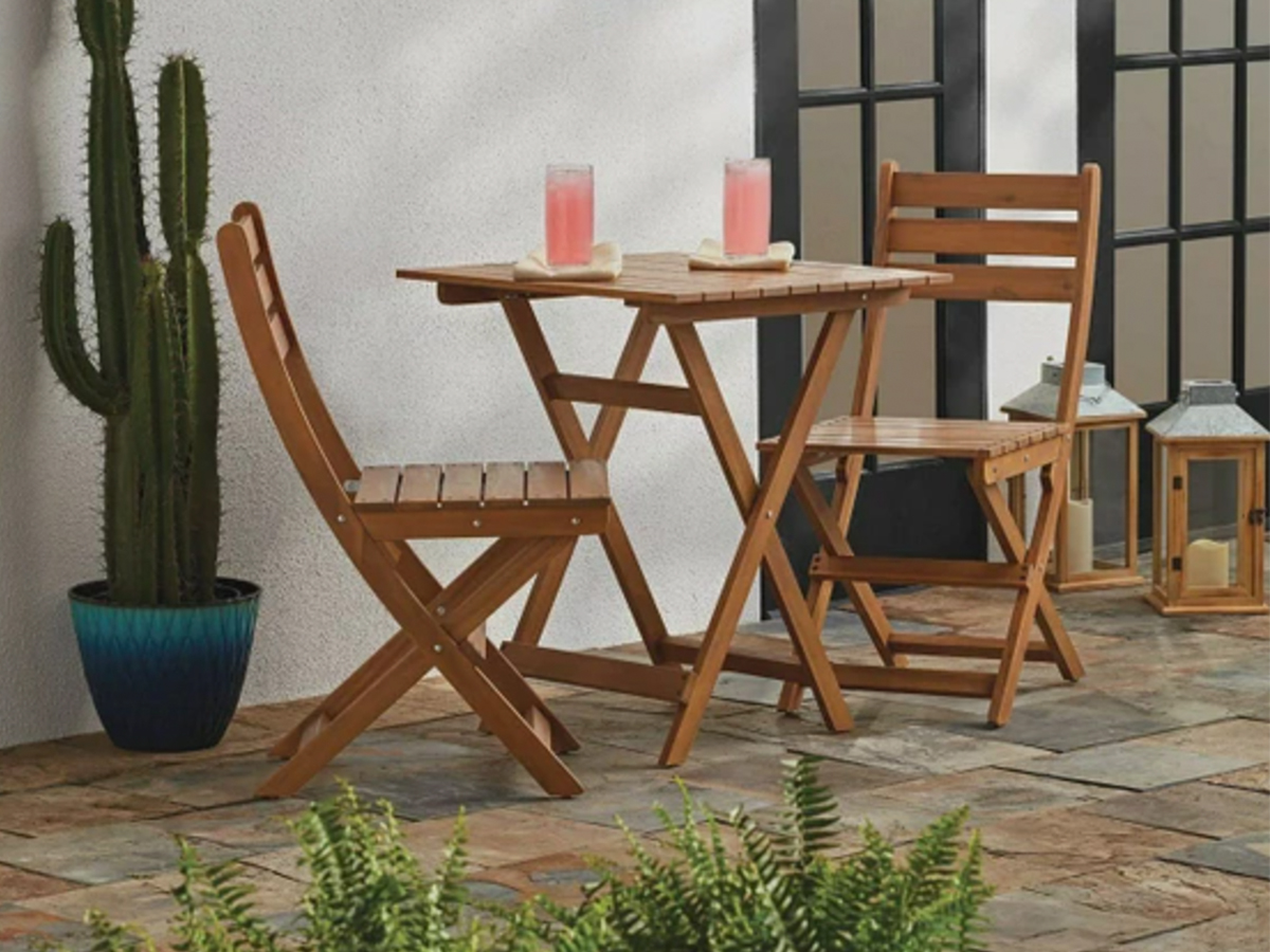 Walmart Patio Furniture Clearance | 3-Piece Wooden Bistro Set ONLY $68