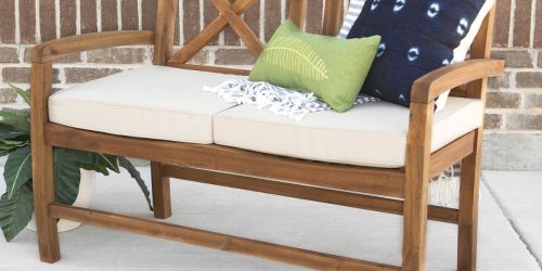 Walmart Patio Furniture Clearance | Manor Park Acacia Wood Outdoor Loveseat Only $143.50 Shipped