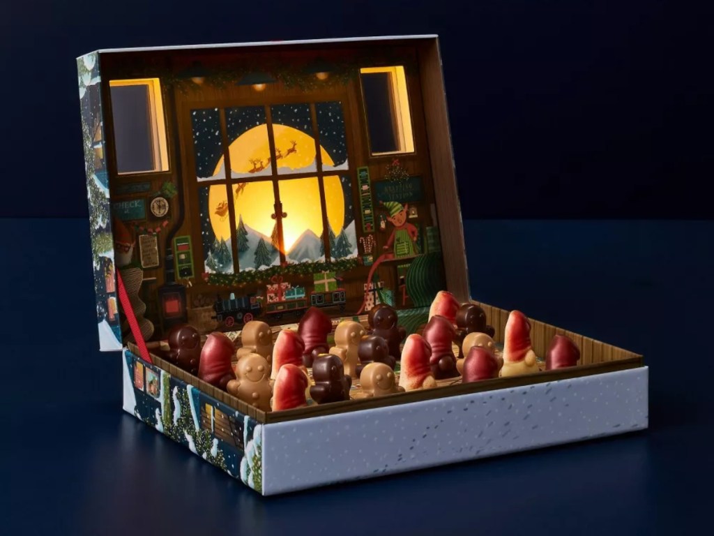 chocolates in a light-up box