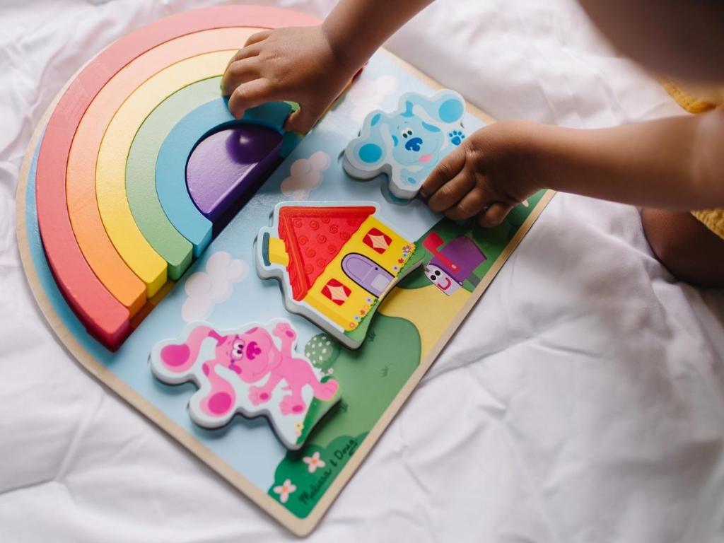 Melissa & Doug Blue's Clues & You Wooden Rainbow Stacking Puzzle