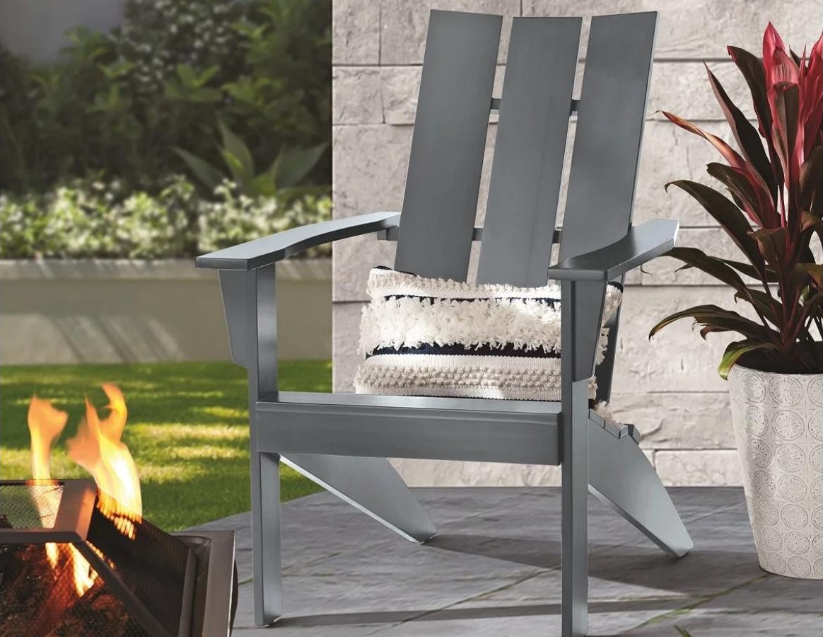 Mainstays Wood Outdoor Modern Adirondack Chair, Gray