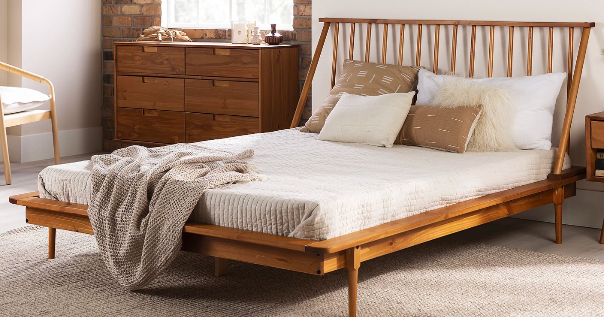 Modern Boho Wooden Queen Bed Frame Only $292 Shipped on Walmart.com (Reg. $485)