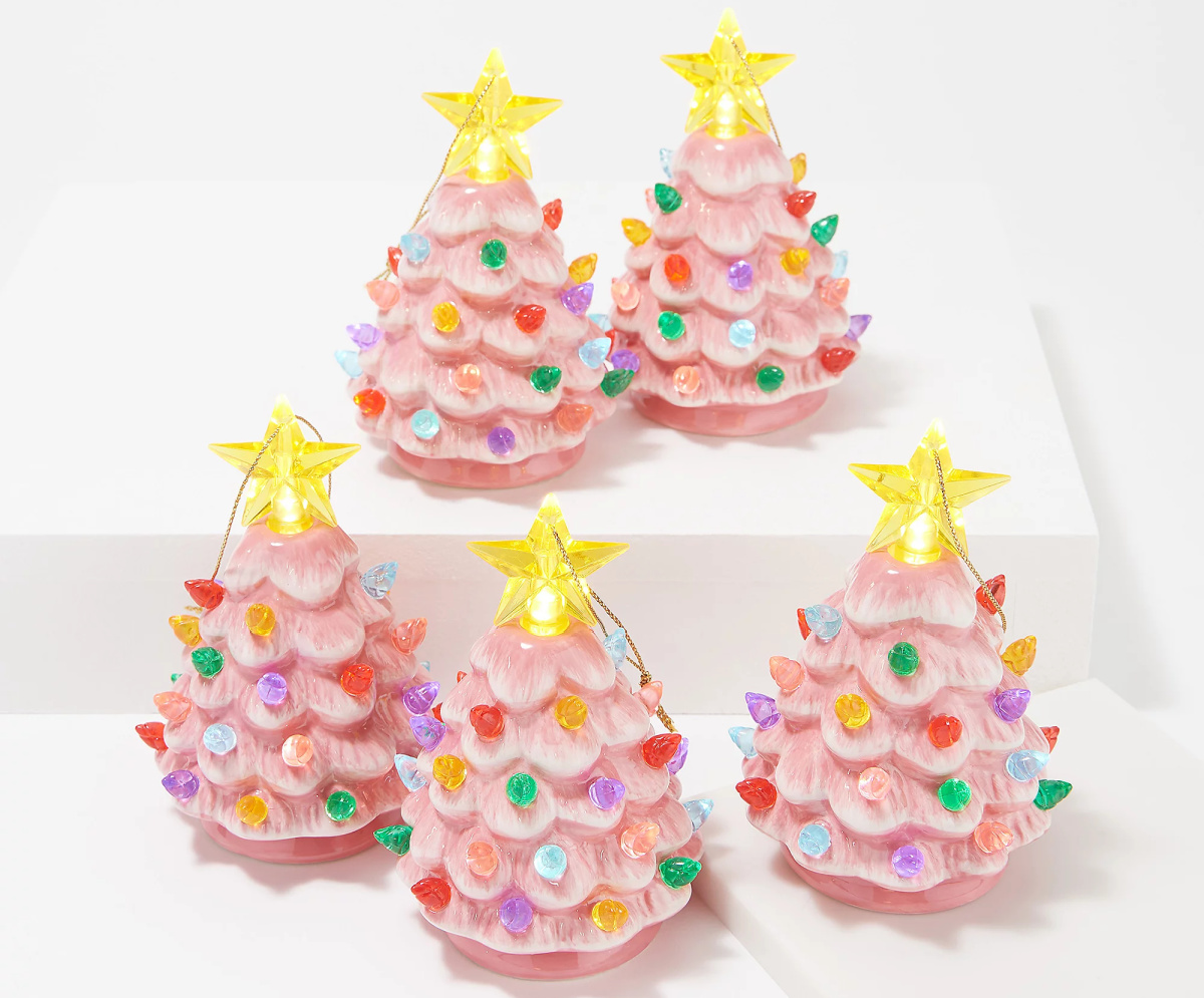 Christmas Tree Ornaments in Pink