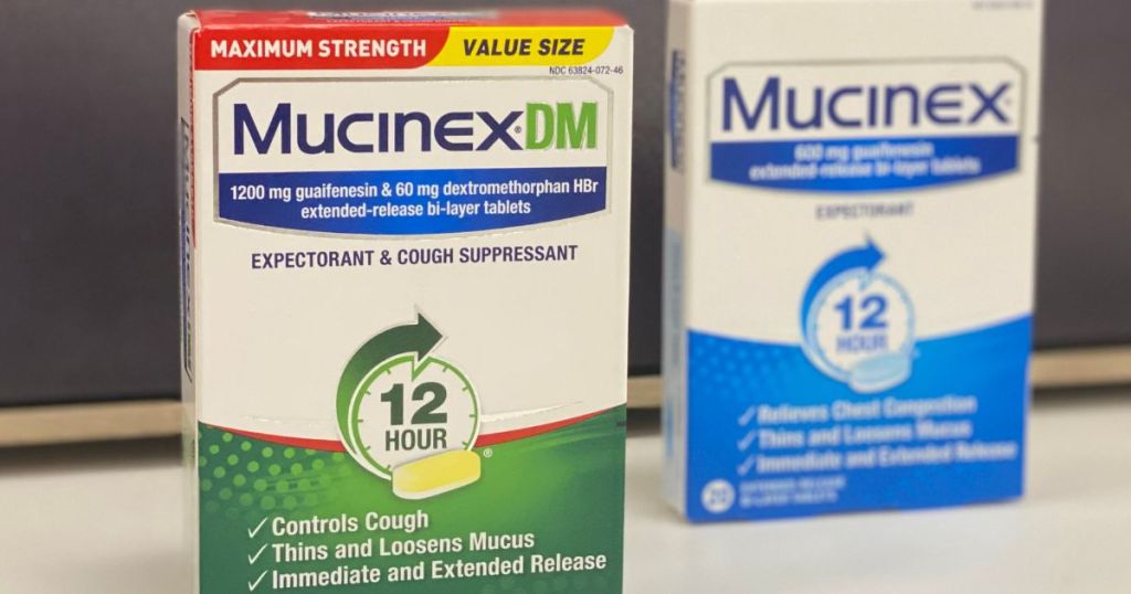 two boxes of Mucinex
