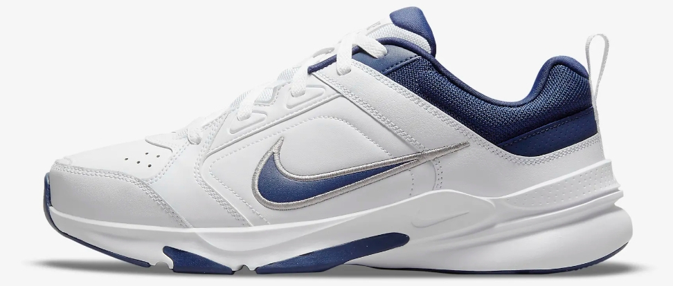 blue and white men's Nike shoe