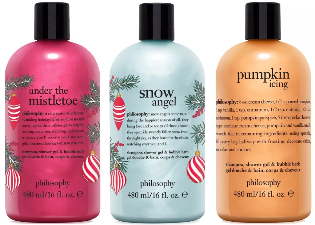 three philosophy shower gels