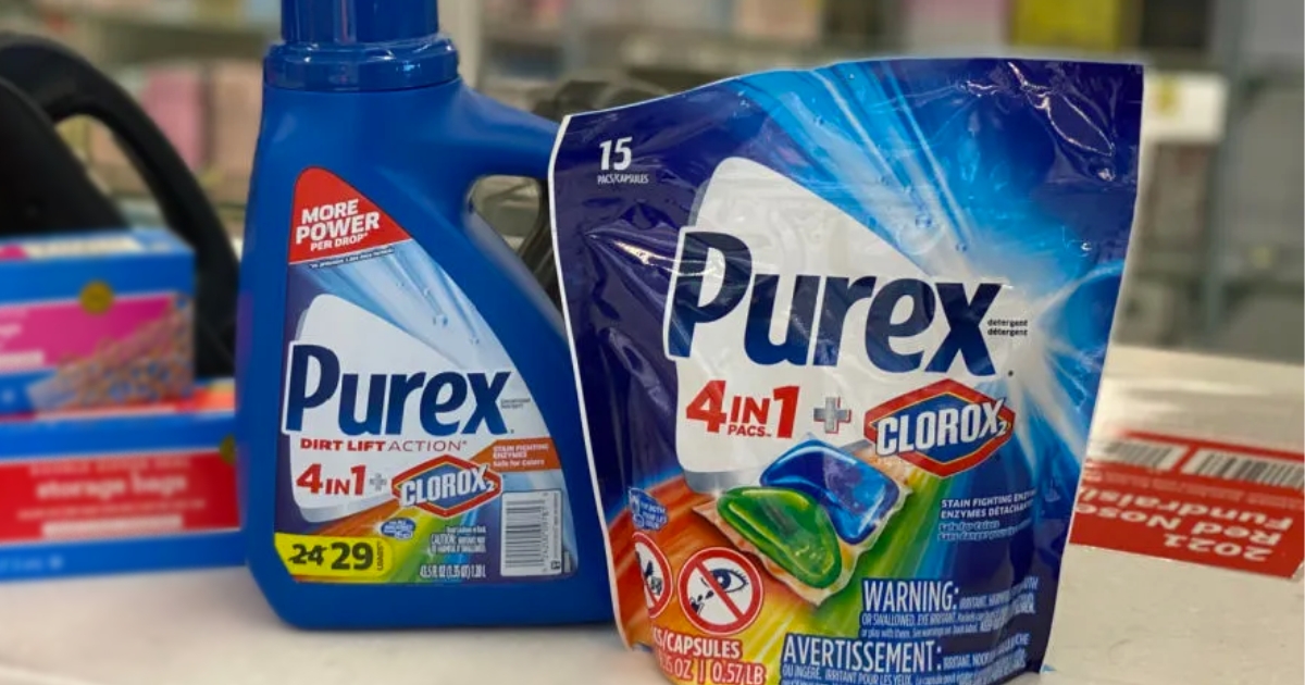 purex liquid detergent and laundry pacs