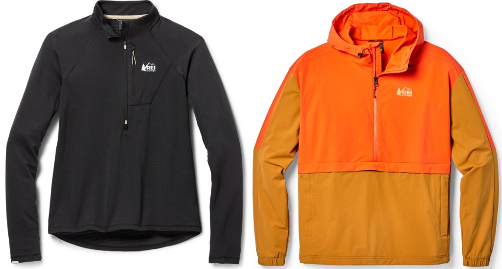 black and orange windbreaker jackets
