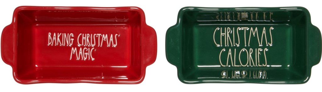 two red and green mini bakers