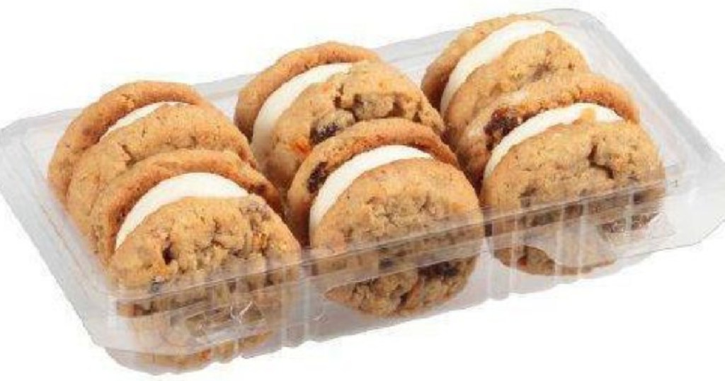 carrot cake cookies in clear container 