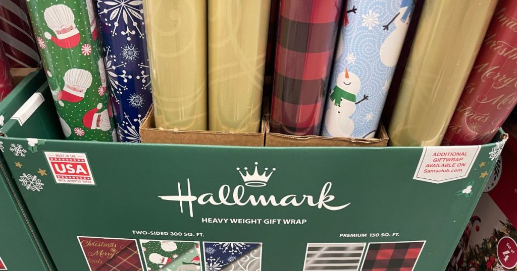 Various tubes of Sam's Club Hallmark 2-Sided Wrapping Paper