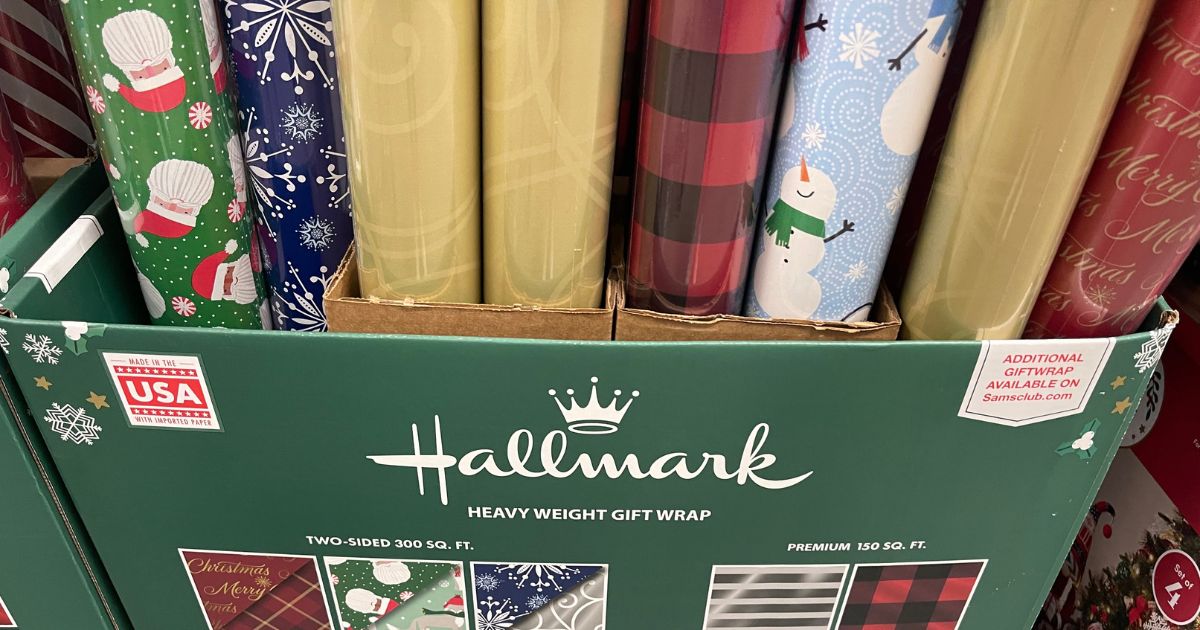 Hallmark Wrapping Paper 2 Rolls 120Sq Ft 2 sided New In Box Christmas Paper