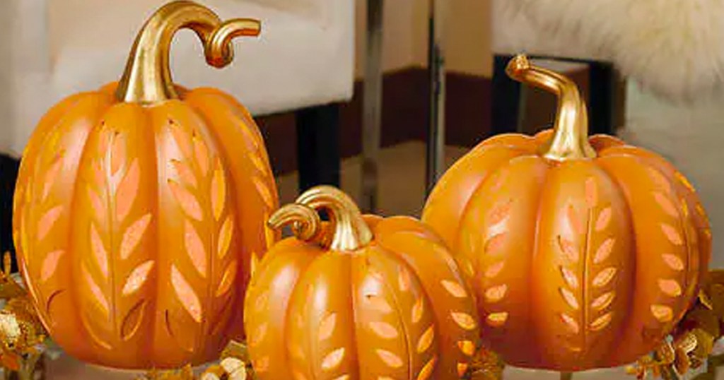 Set of three pumpkins at Costco