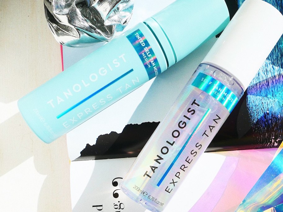 two bottles of Tanologist self-tan mousse