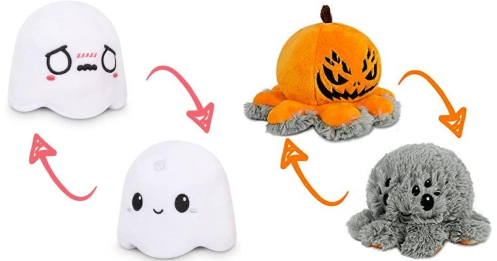 TeeTurtle The Original Reversible Ghost and Big Spider Plushie