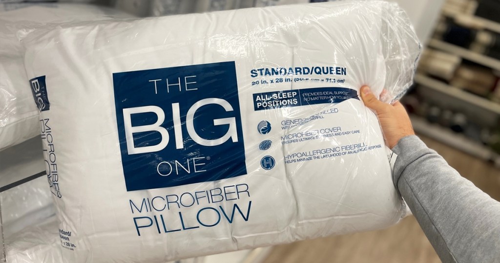 hand holding The Big One Microfiber Bed Pillow
