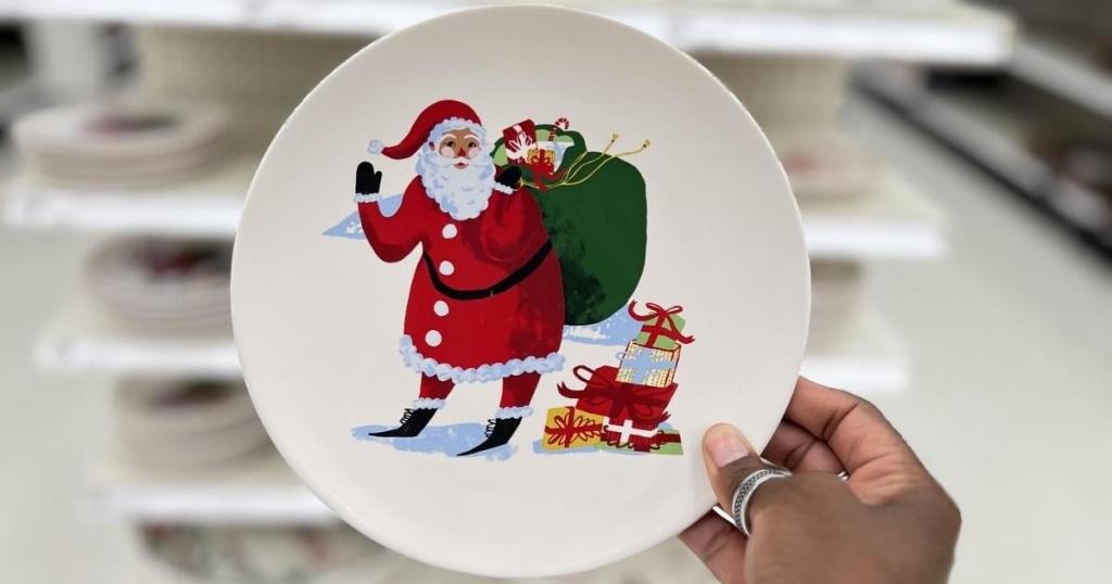 Threshold 7.5" Stoneware Appetizer Plate, Santa