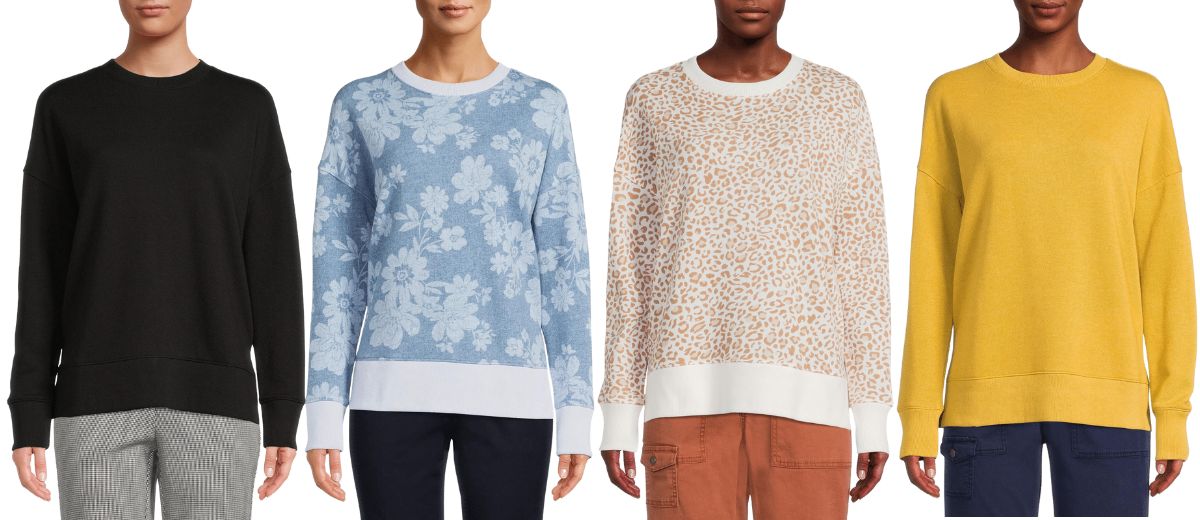 Walmart Women’s Clothes Clearance | Sweatshirt 2-Pack ONLY $14 (Just $7 Each)