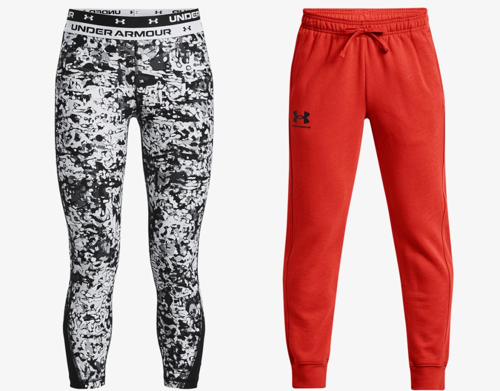 two pairs of under armour pants
