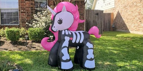 55% Off Light-Up Halloween Inflatables on Amazon | 5-Foot Skeleton Unicorn Just $28.99 Shipped