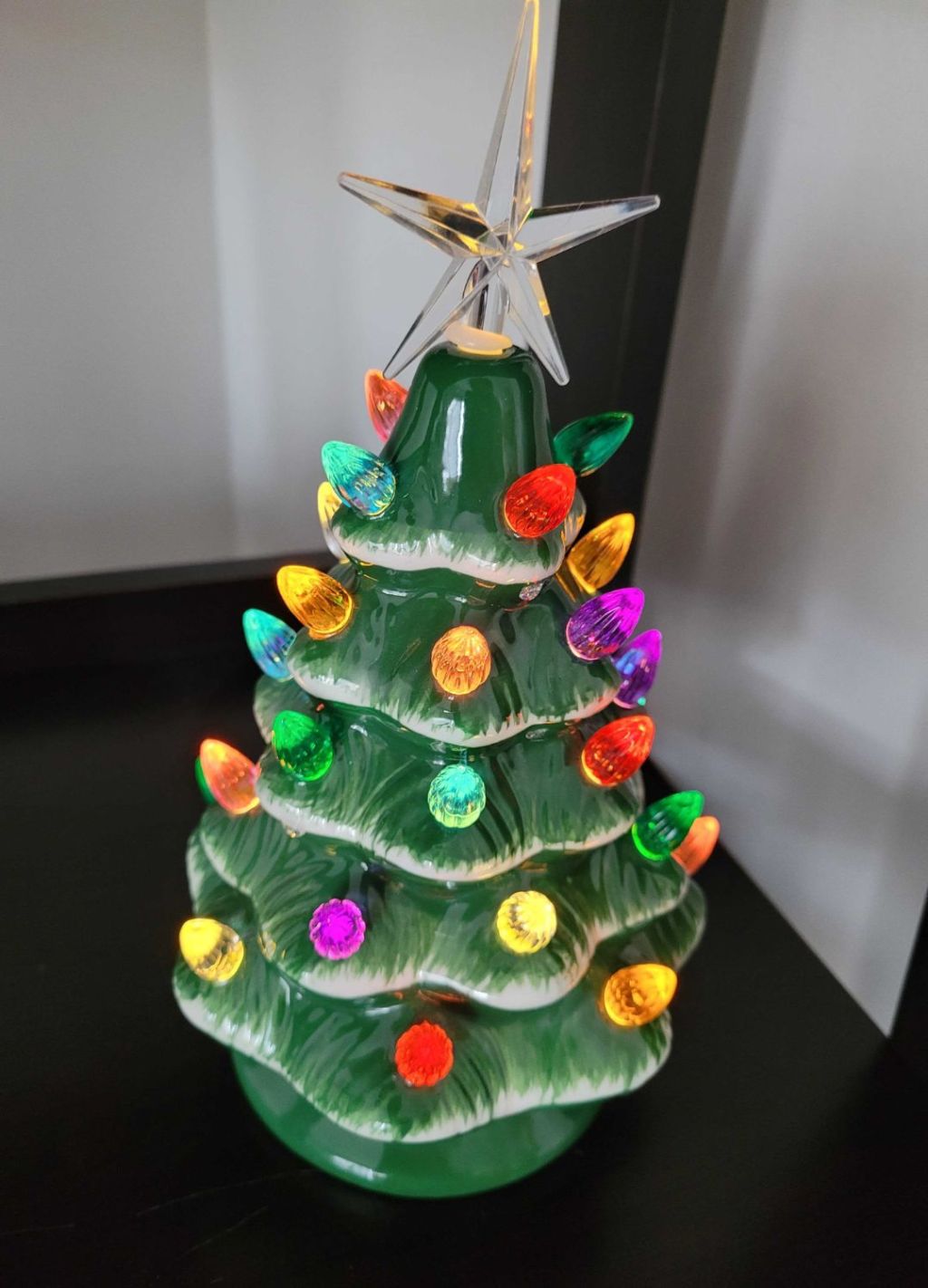 LED Lighted Ceramic Christmas Tree from Dollar Tree