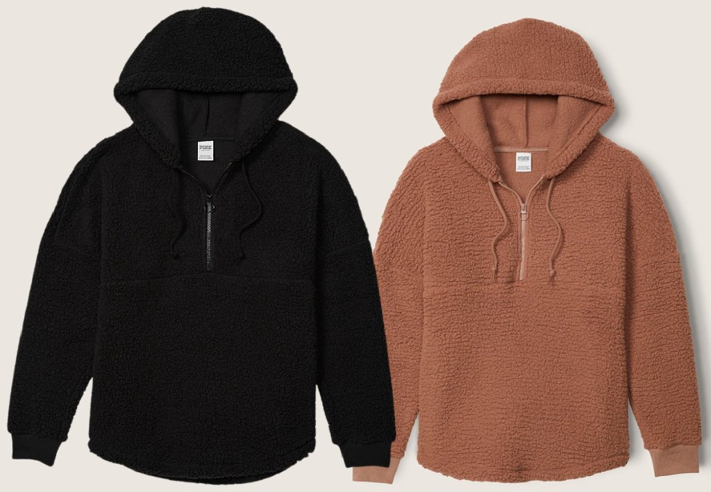 sherpa hoodies for women in two colors