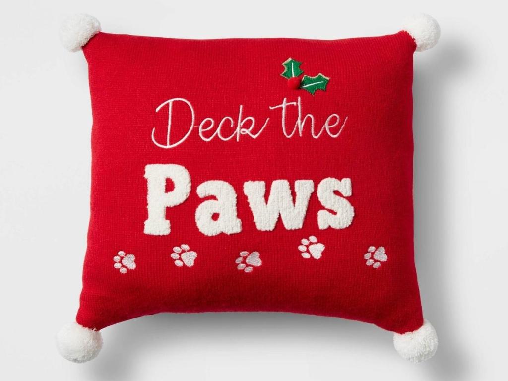 Wondershop Reversible 'Deck the Paws'/Paw Prints Decorative Pillow 