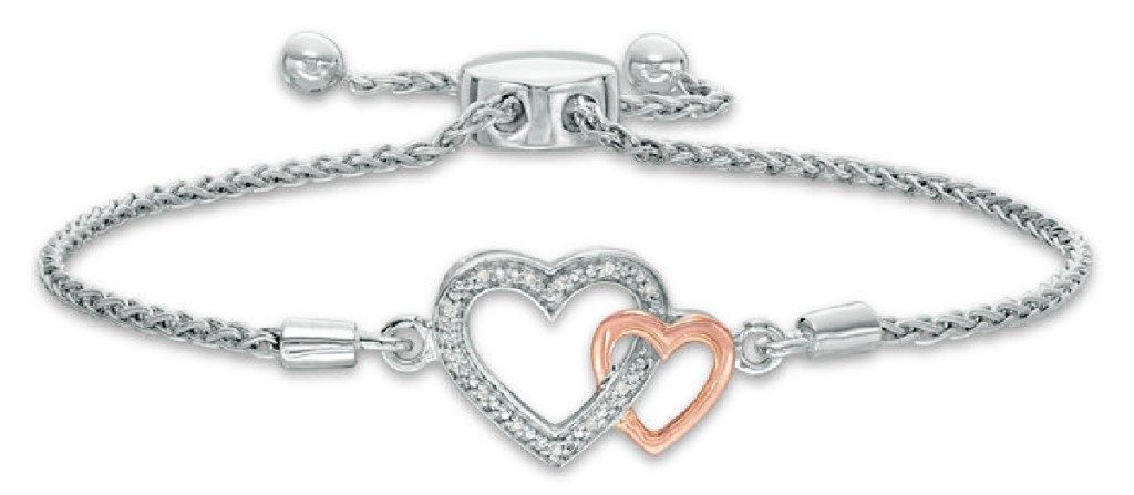 Zales bracelet with two hearts
