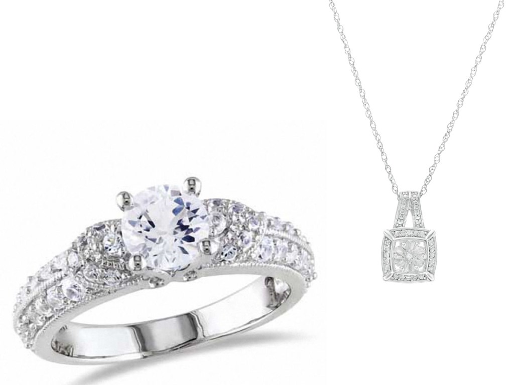 Zales engagement ring and pendent