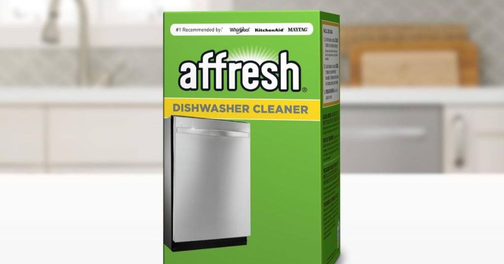 Box of affresh dishwasher cleaner on a counter