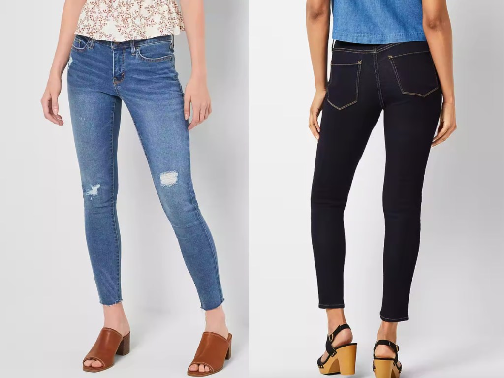 blue and black jeggings