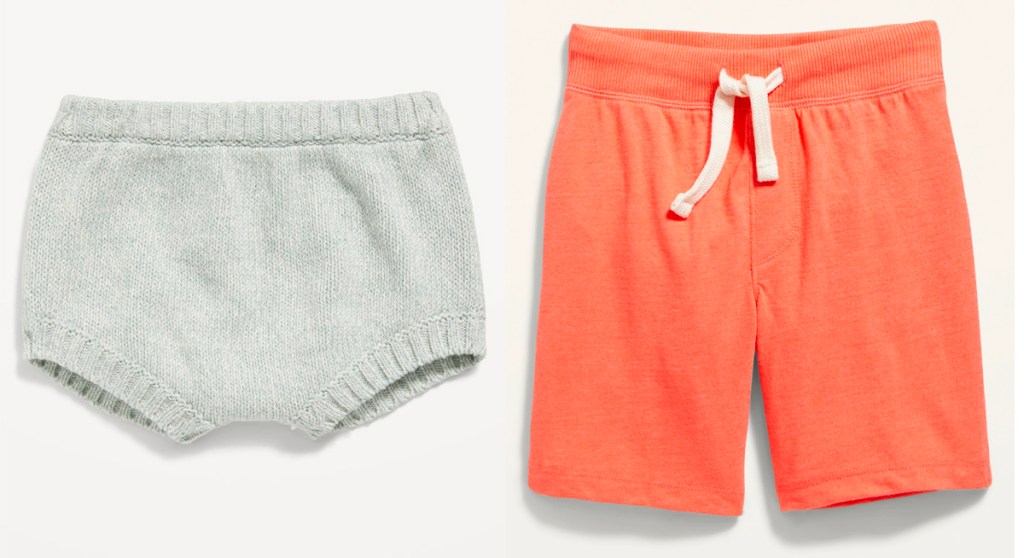 baby boy gray and peach shorts