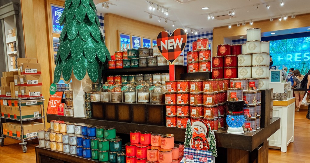 Bath and body works candle display