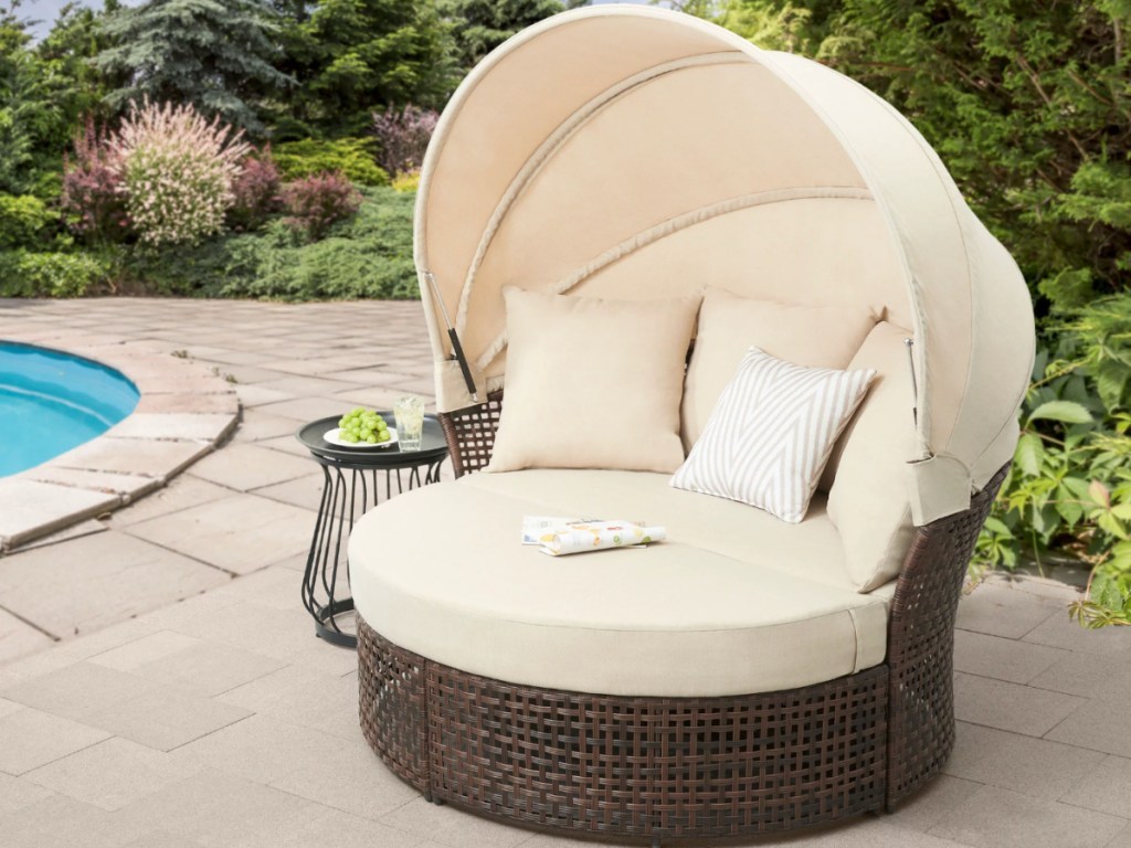 beige outdoor day bed