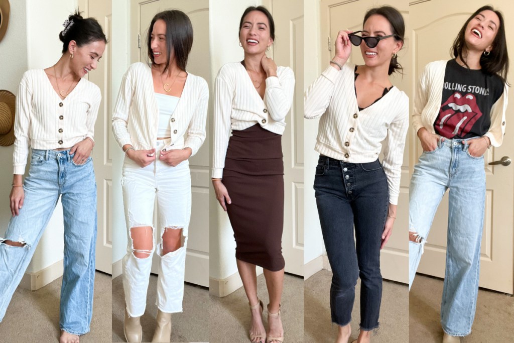 6 cropped cardigan outfits