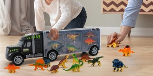 Truck Carrier Toy w/ 15 Dinosaurs Just $17.99 on Amazon (Regularly $40)