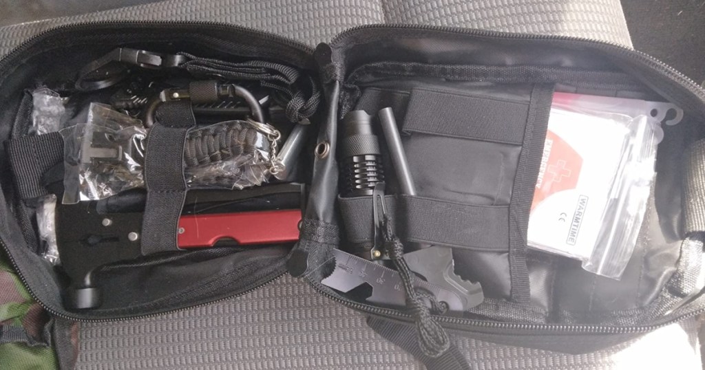inside of emergency survival kit