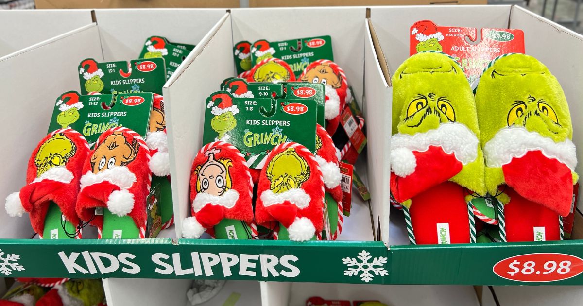 NEW Dr Seuss Grinch Slippers For The Family UNDER 10 At Walmart   Grinch Fam Slippers 