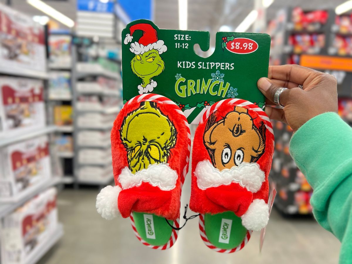 grinch kids slippers grinch and dog
