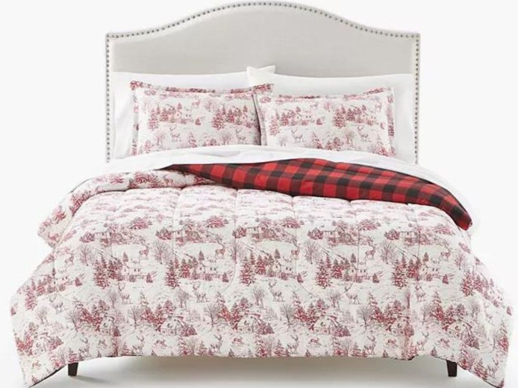 winter comforter on bed