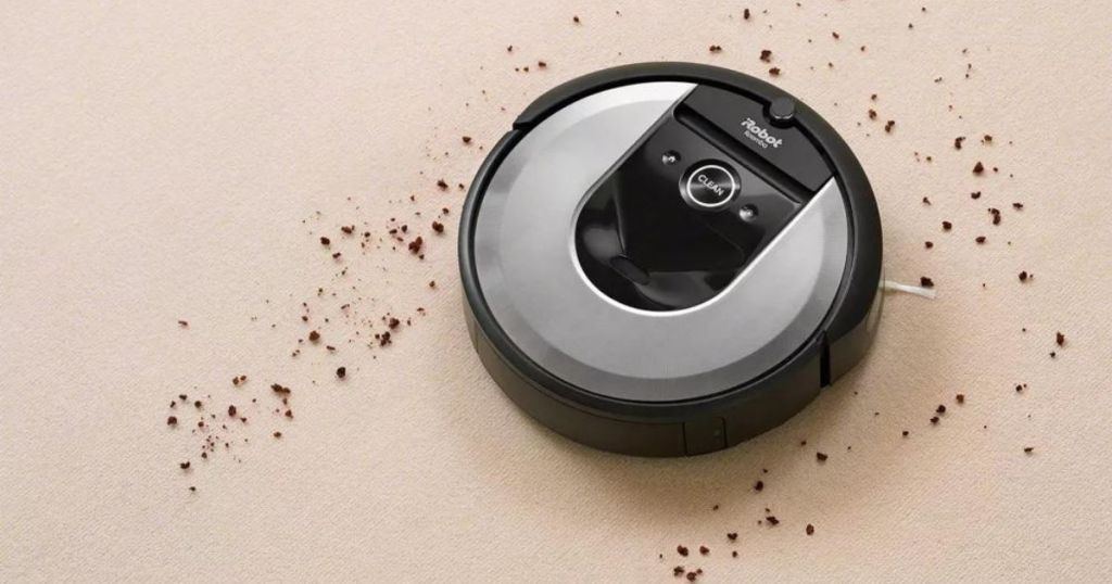 silver and black robot vacuum