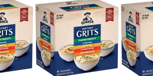 Quaker Instant Grits 44-Count Variety Pack Only $13 Shipped for Amazon Prime Members