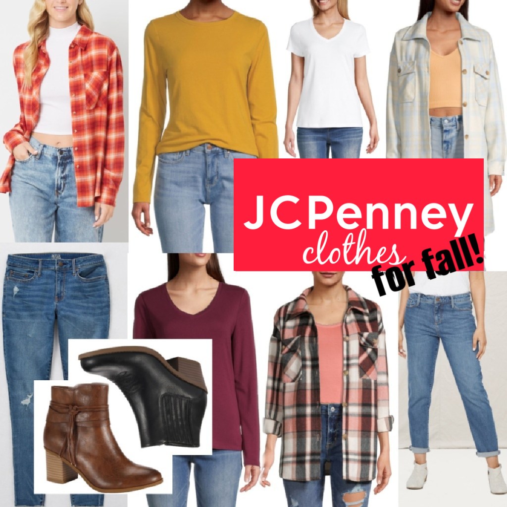 collage of jcpenney clothes for fall