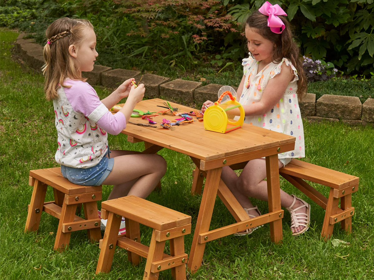 KidKraft Outdoor Wooden Table Bench Set Only 71 49 Shipped On Amazon   Kidkraft Bench Seats 